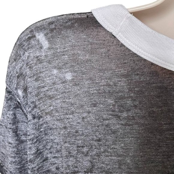 Victoria Secret Pink Gray Shirt Burnout Sheer Lightweight Blouse Size L u - Picture 6 of 8